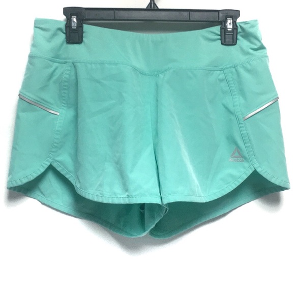 Reebok Pants - Reebok Running Shorts Light Sea Green Reflective